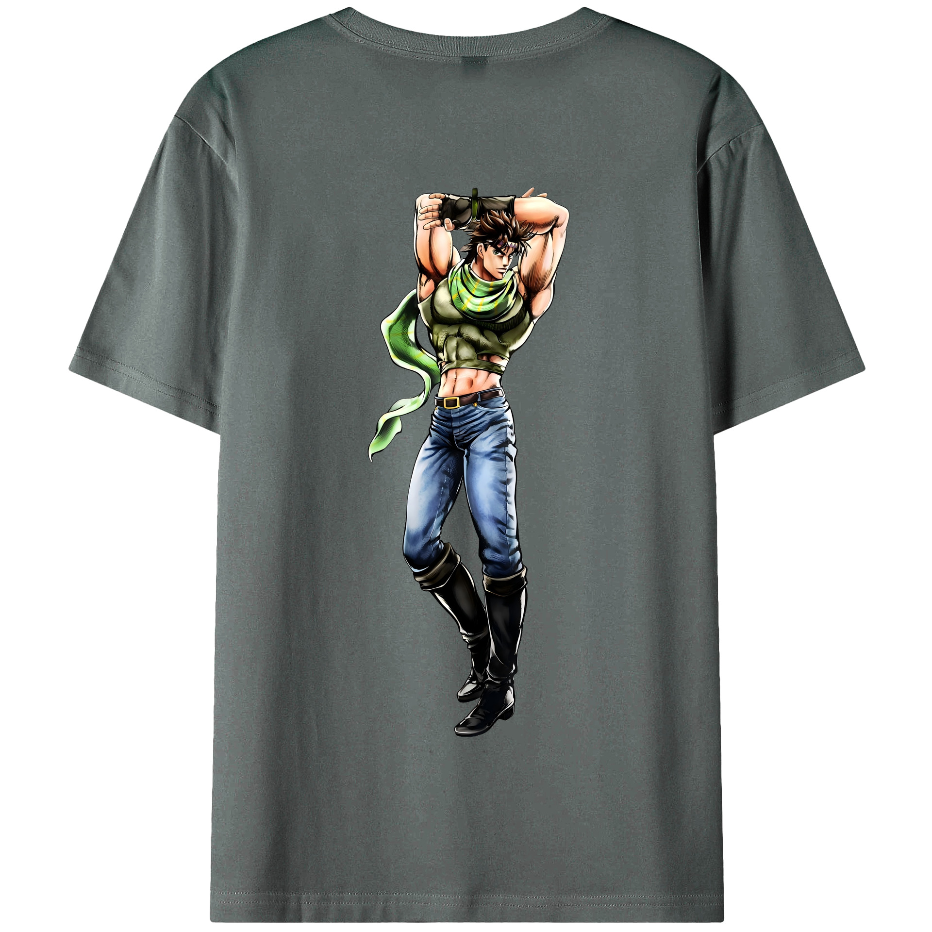 （画像用） ジョジョの奇妙な冒険 ジョセフ?ジョースター JoJo's Bizarre Adventure Joseph Joestar 綿100％半袖Tシャツ（背面プリント）